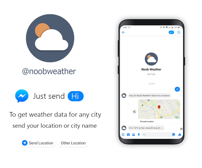 Noob Weather Messenger bot